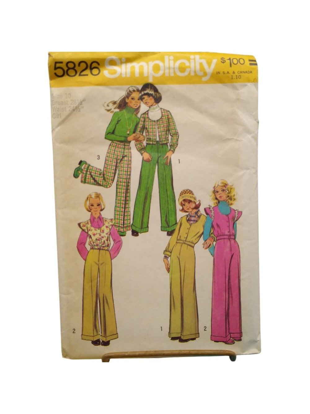 Vintage Sewing PATTERN Simplicity 5826, Childrens 1973 Girls Vest or Jacket